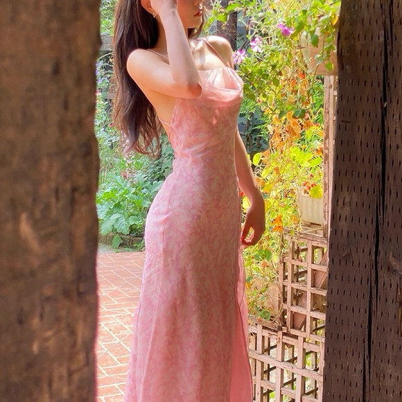 ZARA Dresses & Skirts - Pink Starry Cloud Cowl Neckline Dress